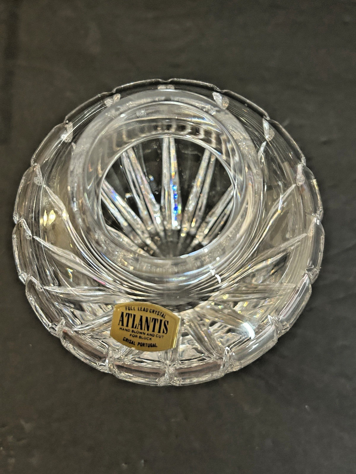 Atlantis Hand Blown 5.5” Crystal Vase From Portugal