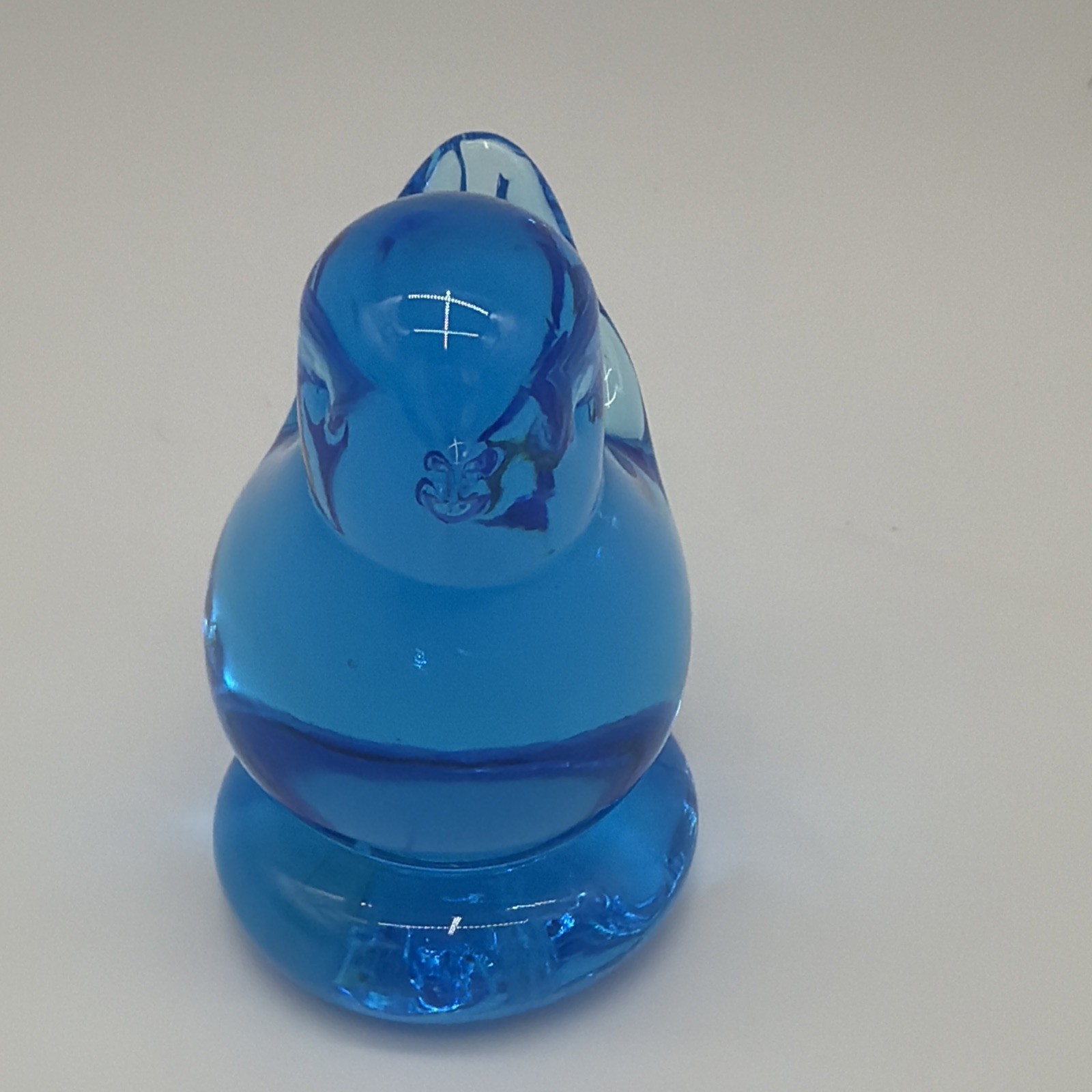 Vintage BLUEBIRD OF HAPPINESS Art Glass Bird 2.25” Signed 1990