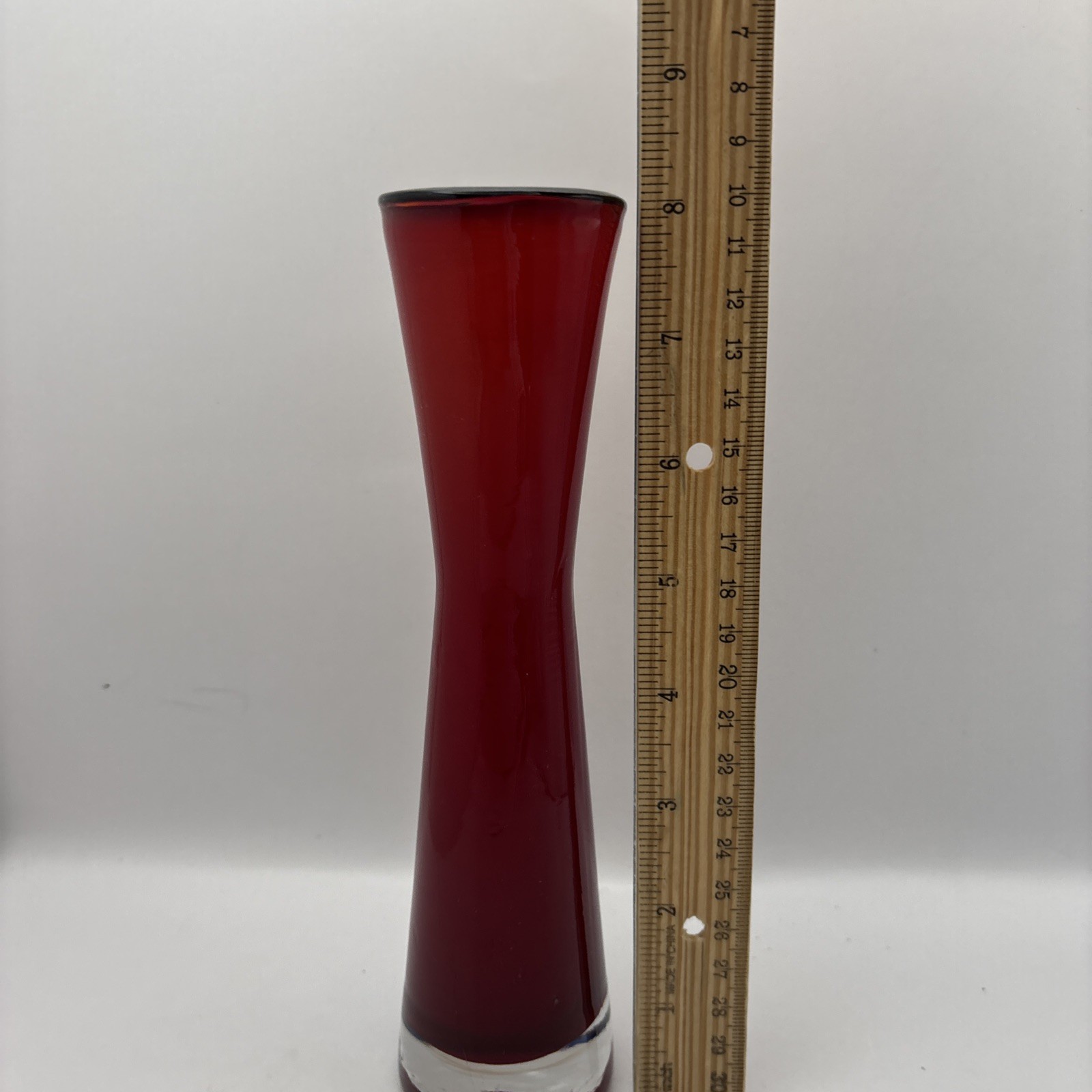Modern ‘High Waisted’ Handblown Vase Abstract 8 Inch