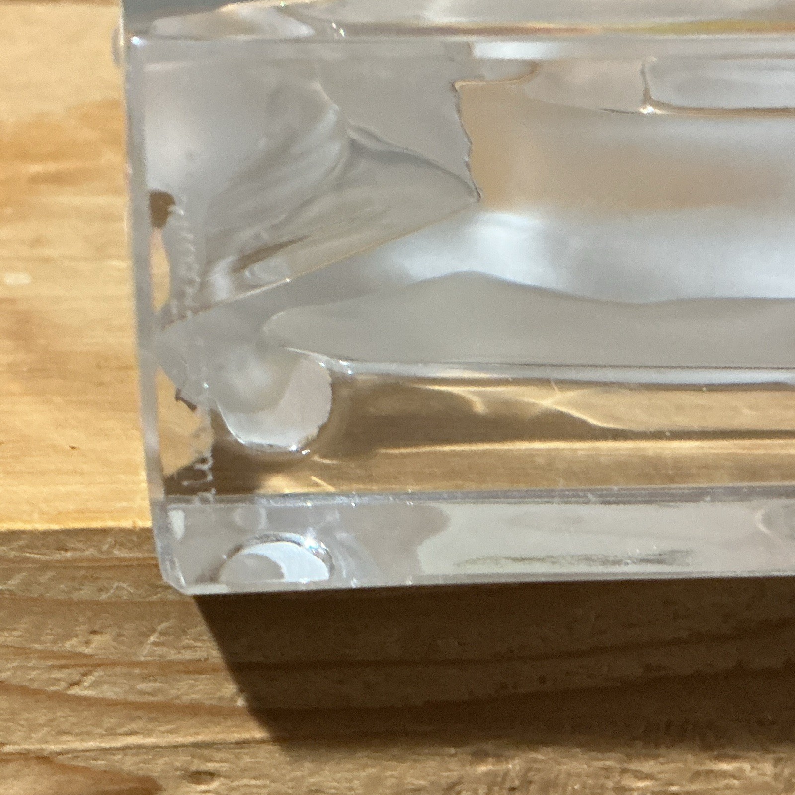 Lalique Paris Clear/Frosted Crystal Glass Buffalo Figurine 5in L x 4in H