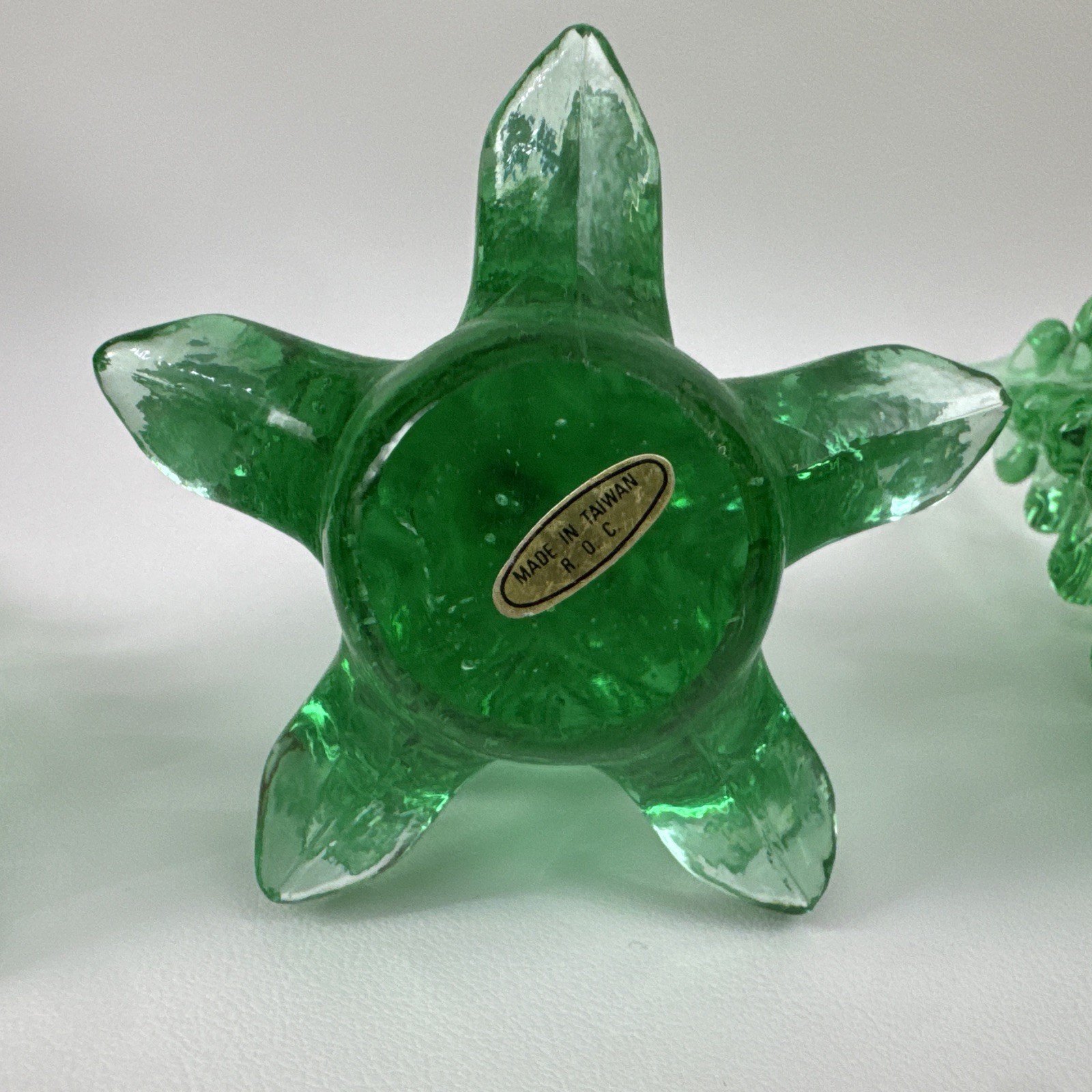 Vintage Christmas Evergreen Tree Green Molded Art Glass Figural Lot Decor