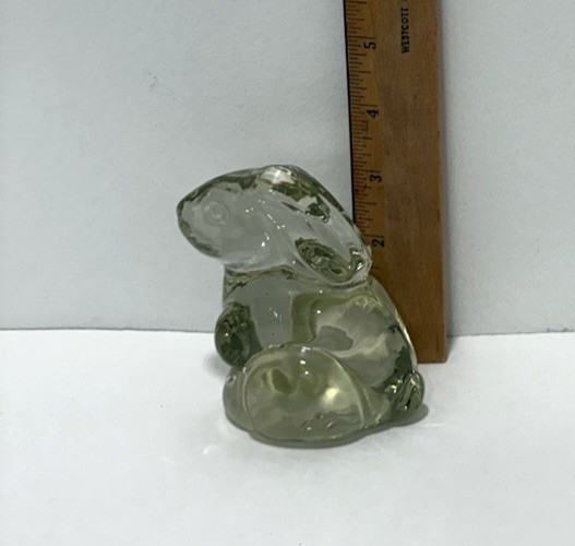 Glass Bunny Rabbit Paperweight Figure Easter Spring Decor