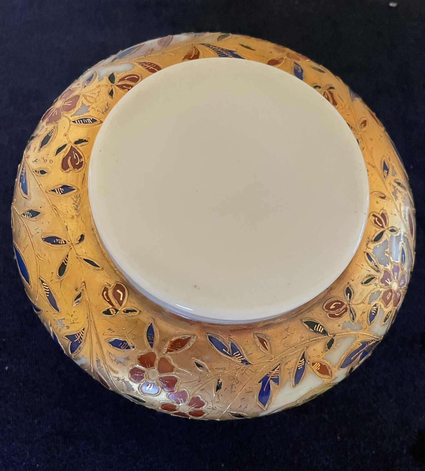 BOHEMIAN HAND-ENAMELED GILDED GLASS DRESSER BOX Moser/Harrach Quality
