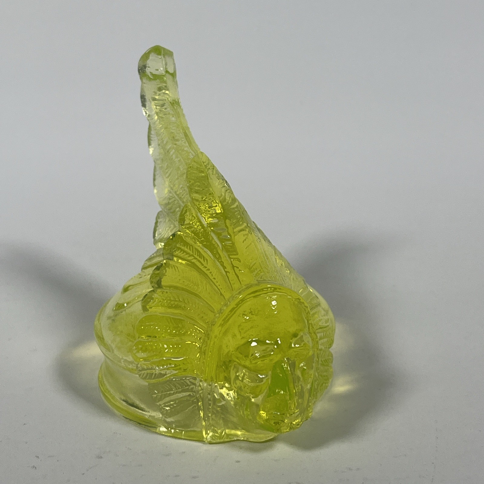 Boyd’s Glass Indian Chief Head UV Uranium 1981 Hood Ornament