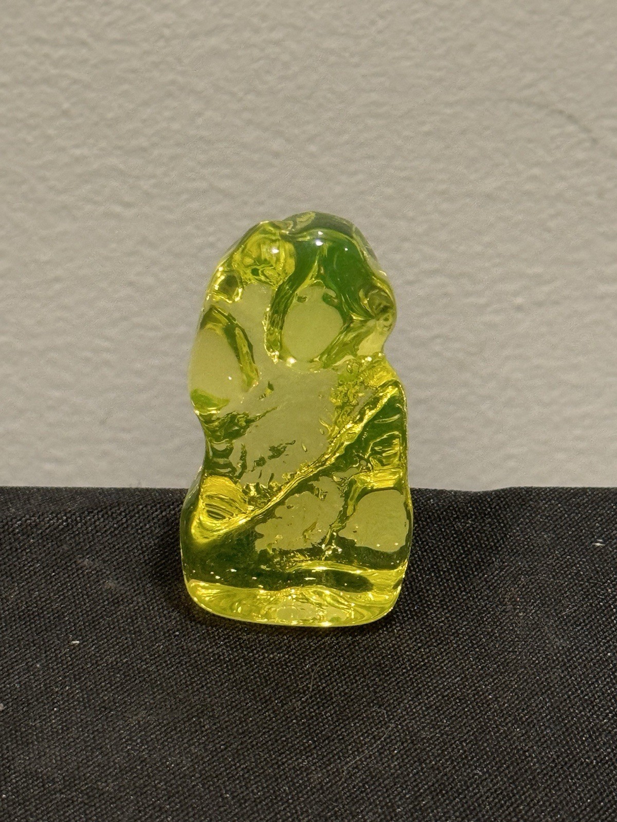 Uranium Glass Figurine Monkey Vaseline Yellow Glass Animal Glass Statue Art Deco