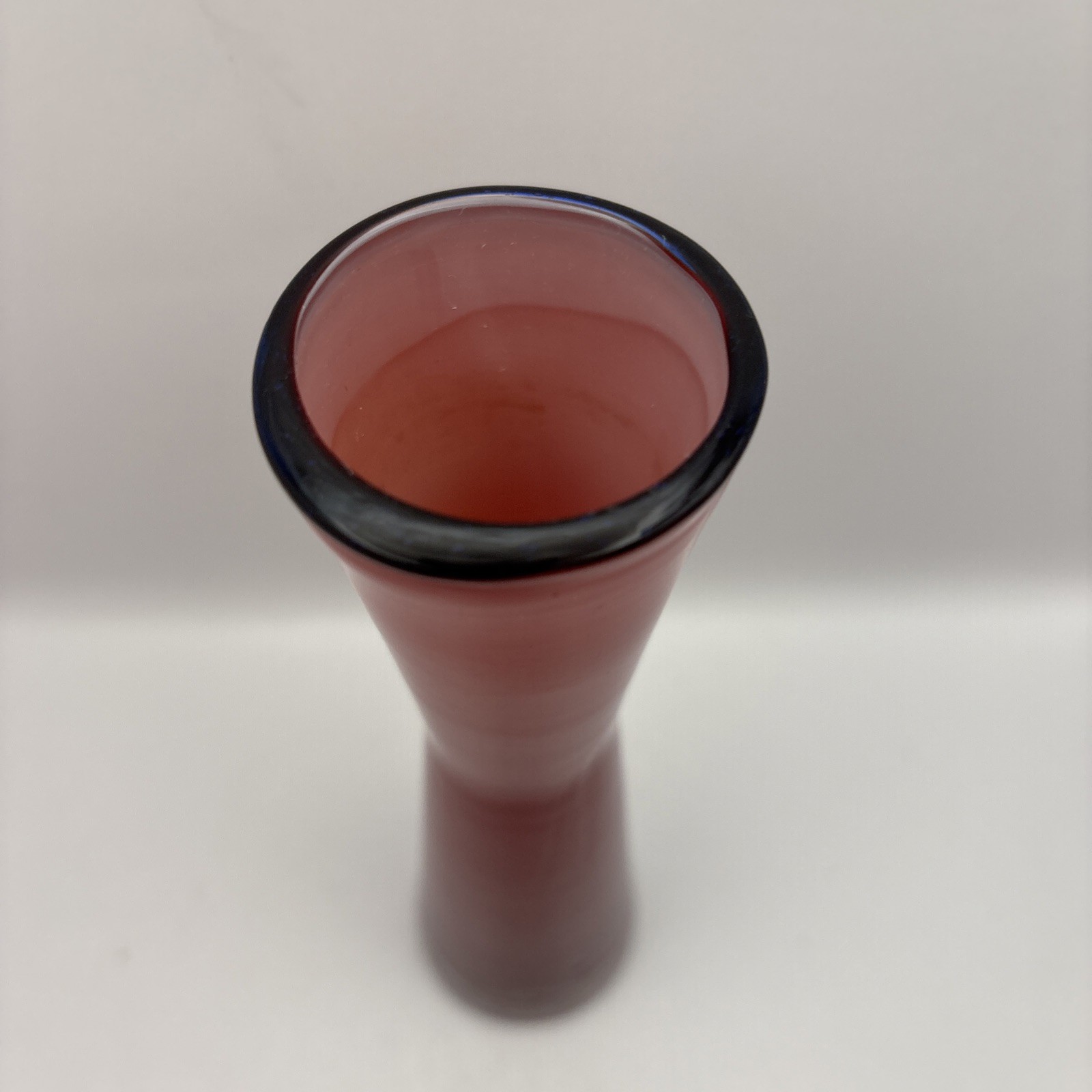 Modern ‘High Waisted’ Handblown Vase Abstract 8 Inch