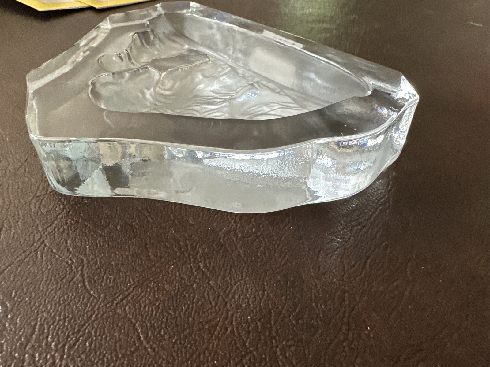 Nybro Sweden Art Glass Crystal Dog and Children Paperweight Signed