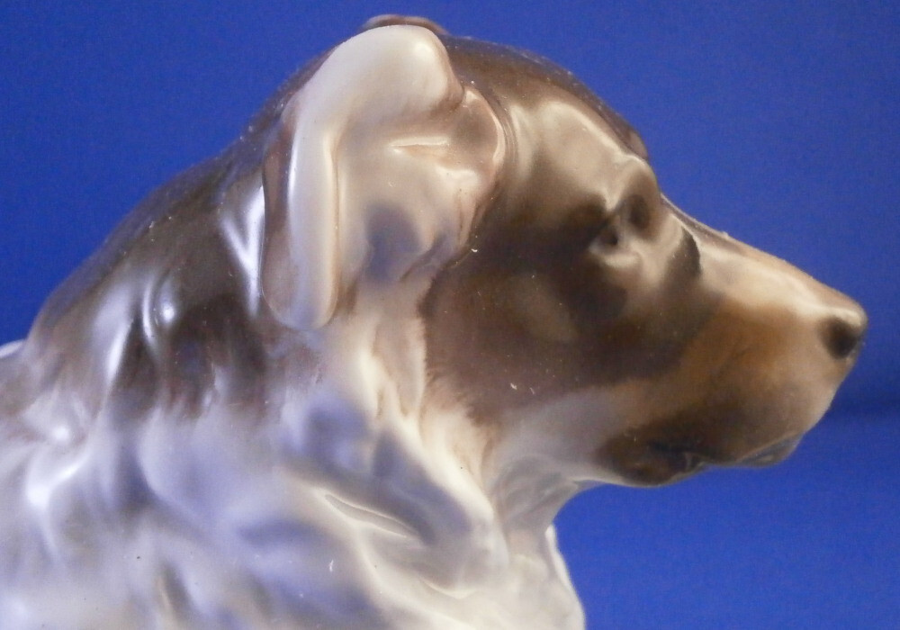 Jugendstil KPM Berlin Dog Porcelain Figure Figurine Porzellan Figur Hund German