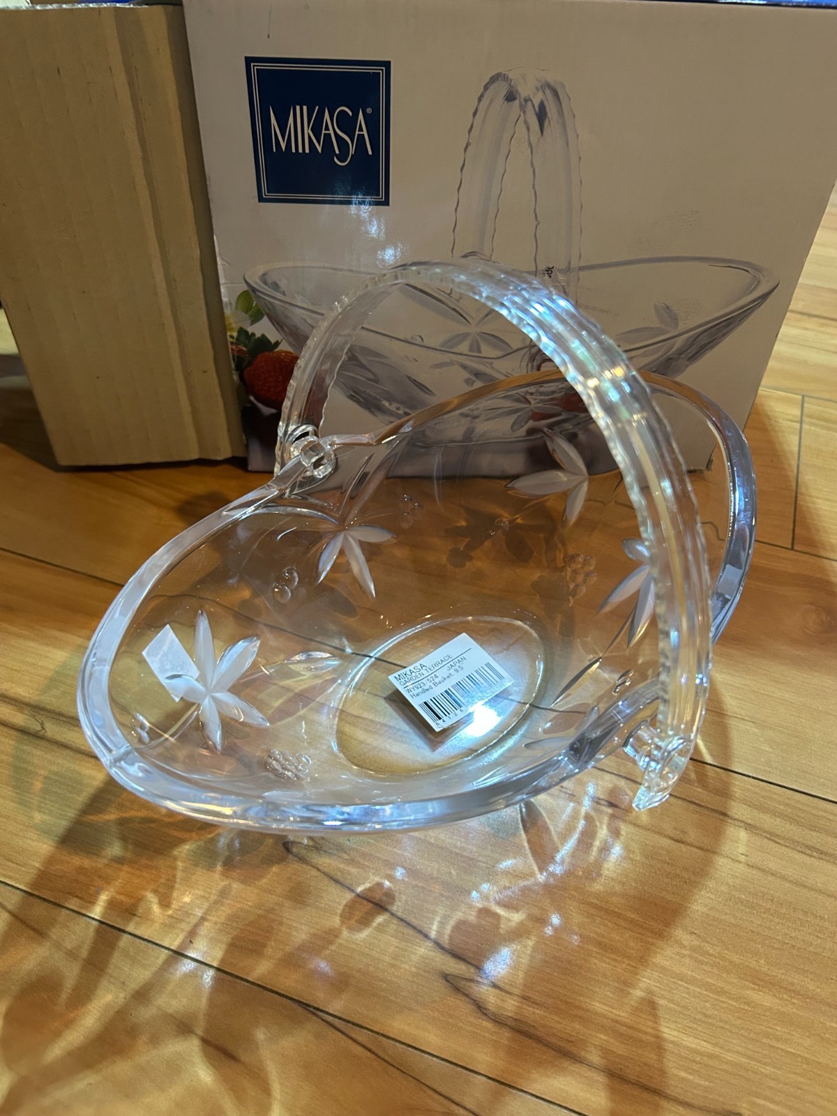 Mikasa Garden Terrace Crystal Basket 9.5 inches With Original Box Wedding Gift
