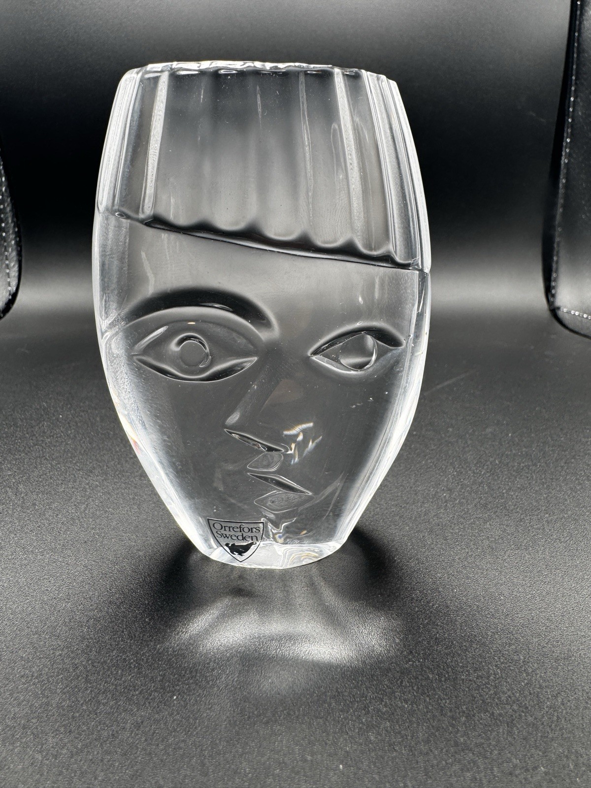 ORREFORS Sweden NEFERTITI Vase Designed By Martti Rytkonen Egyptian Royalty Face