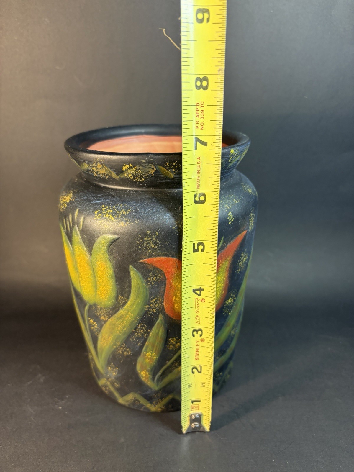 Vintage Bobs Pottery Golden Garden 6.75” Crock – Tiny Chip On Rim