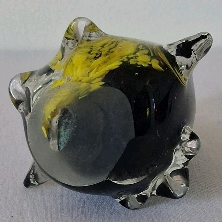 Vintage Murano Style Art Glass Penguin Figure Heavy Hand Blown Sculpture