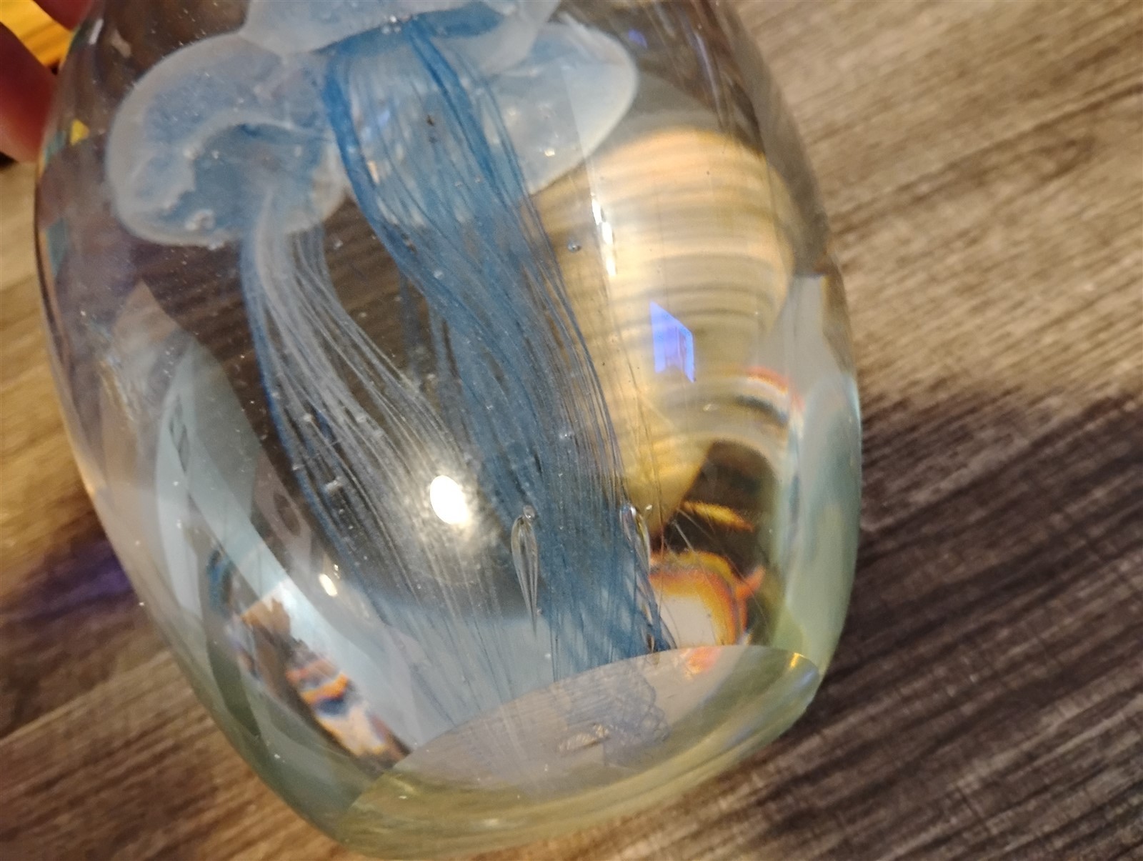 Large and Heavy Triple Jellyfish Glass Paperweight 7″ Tall 5″ Wide 8lb 3 Jellies