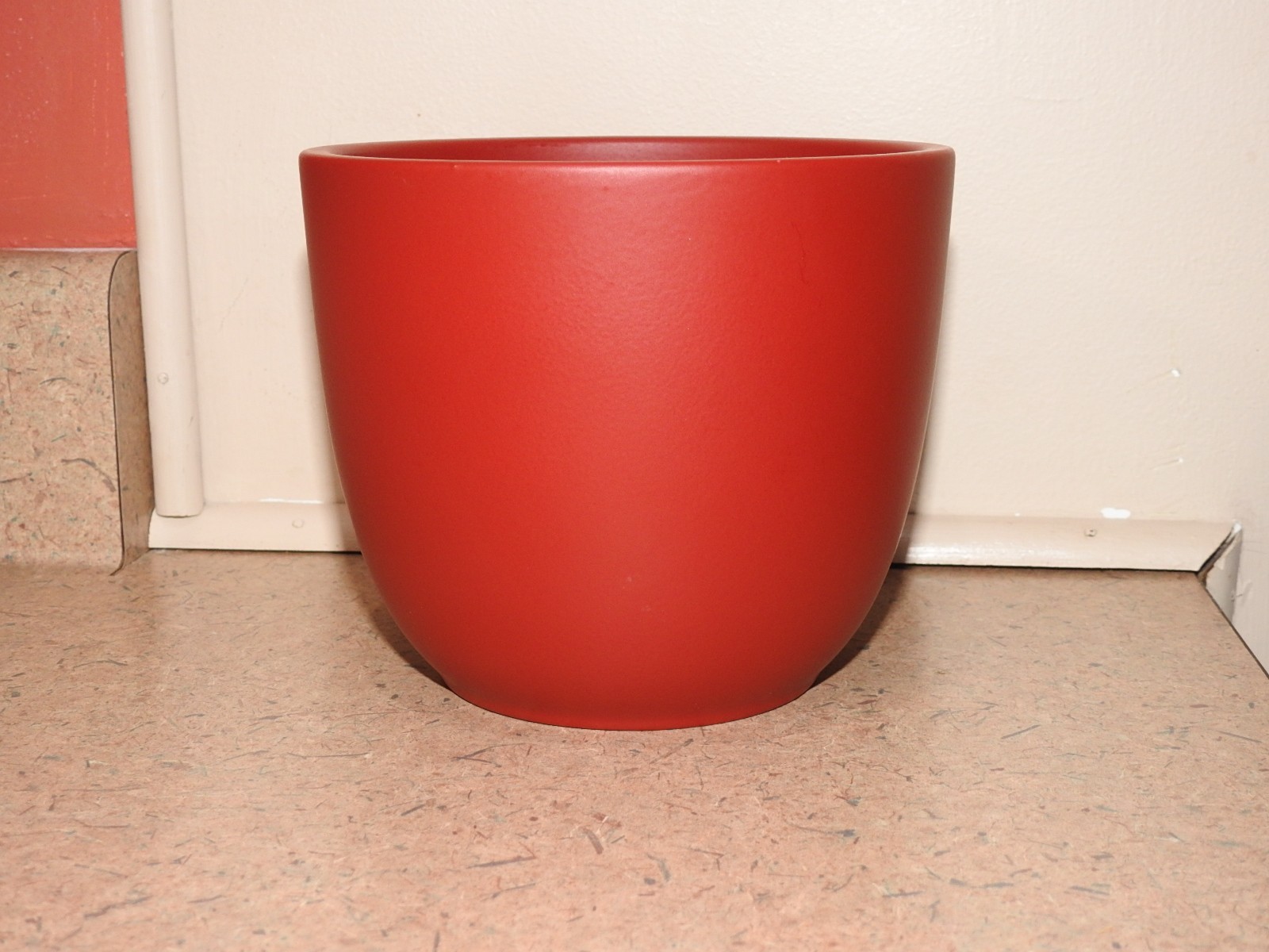 Vintage Deep Red FLOWER POT VASE BOWL PLANTER MADE IN GERMANY 069/15