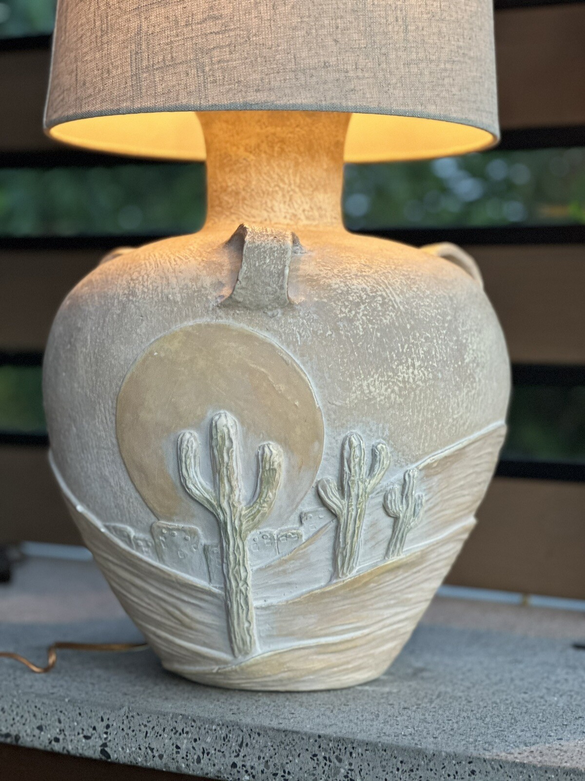 Ceramic Cactus Table Lamp VERY UNIQUE