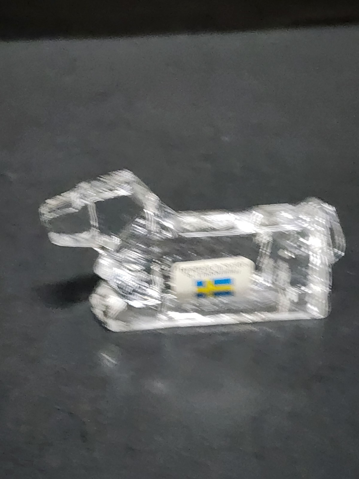 Vintage Lindshammar Dachshund Dog Crystal Figure Decor Paperweight