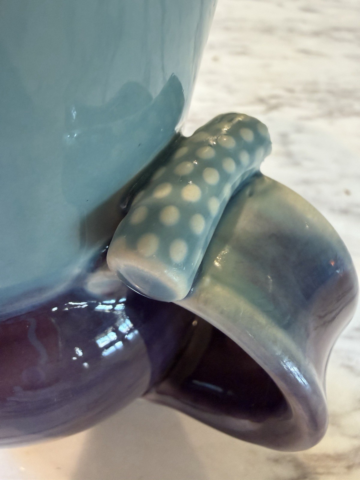 Vintage Studio Pottery Hand Thrown Art Pottery Vase Blue Purple Signed 6.25”