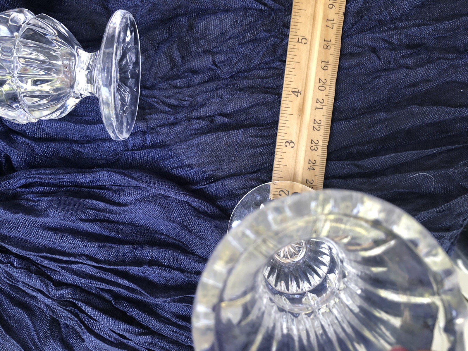 VTG Lead Crystal Bud Vase Pair Yugoslavia 4″ Faceted Crystal Clear Industries
