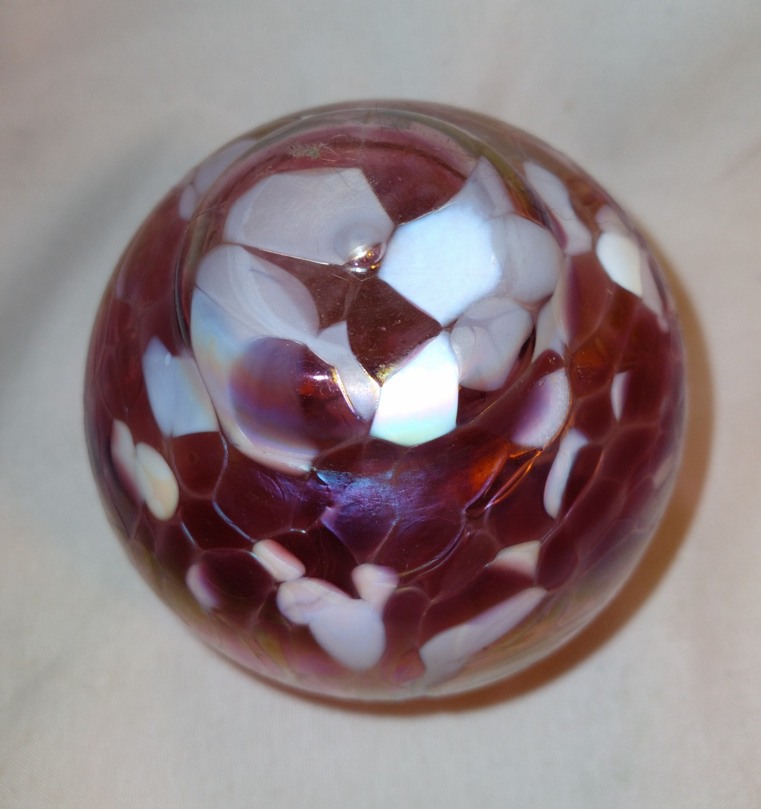 Vintage Glass Vase By Black Sheep Studios MCM Iridescent Rainbow 2 3/4″