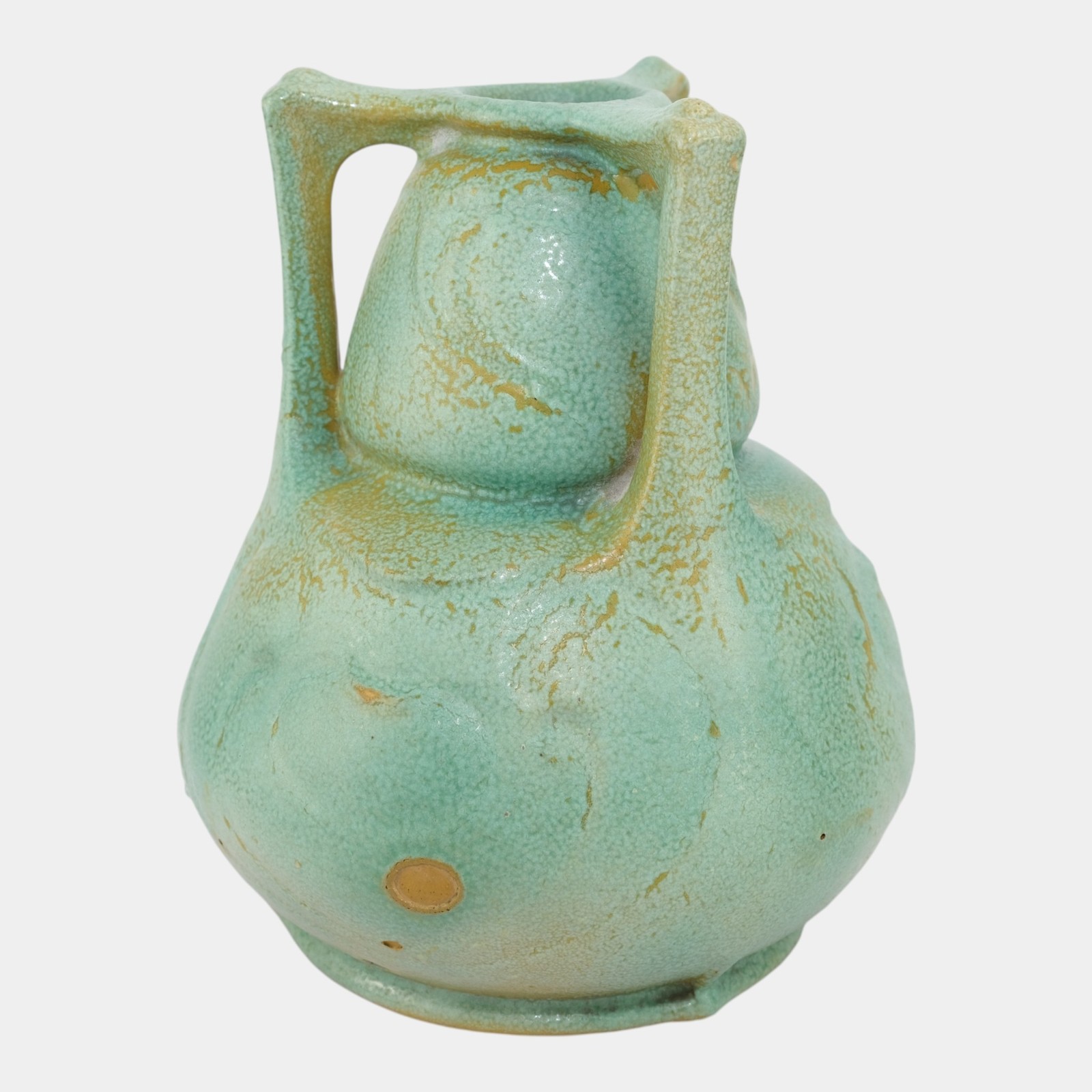 Chicago Crucible Vintage Arts & Crafts Pottery Green Factory Lamp Ceramic Vase