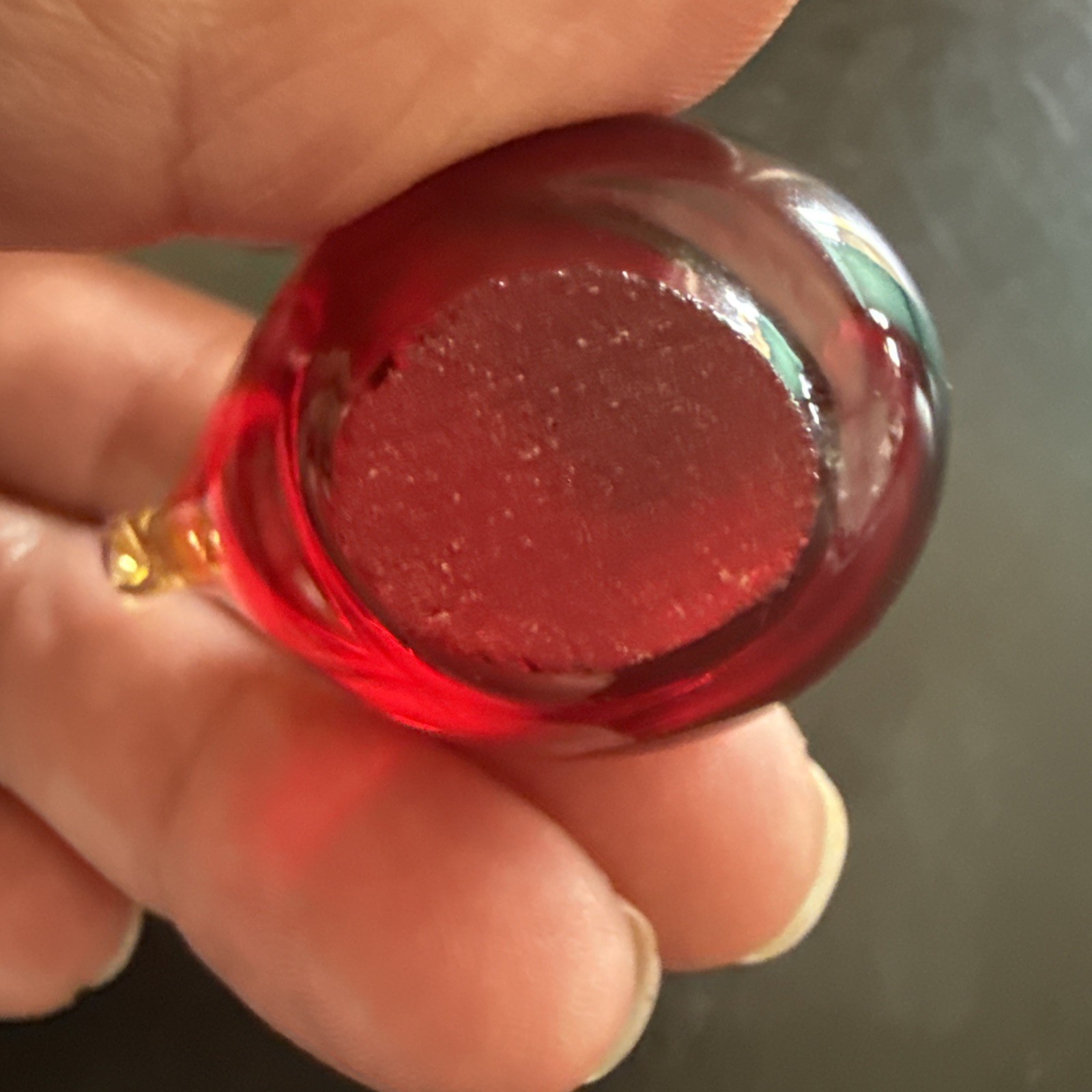 3 Vintage Blown Art Glass Ruby Red Amberina Miniature Cardinal Bird 1.5” EUC