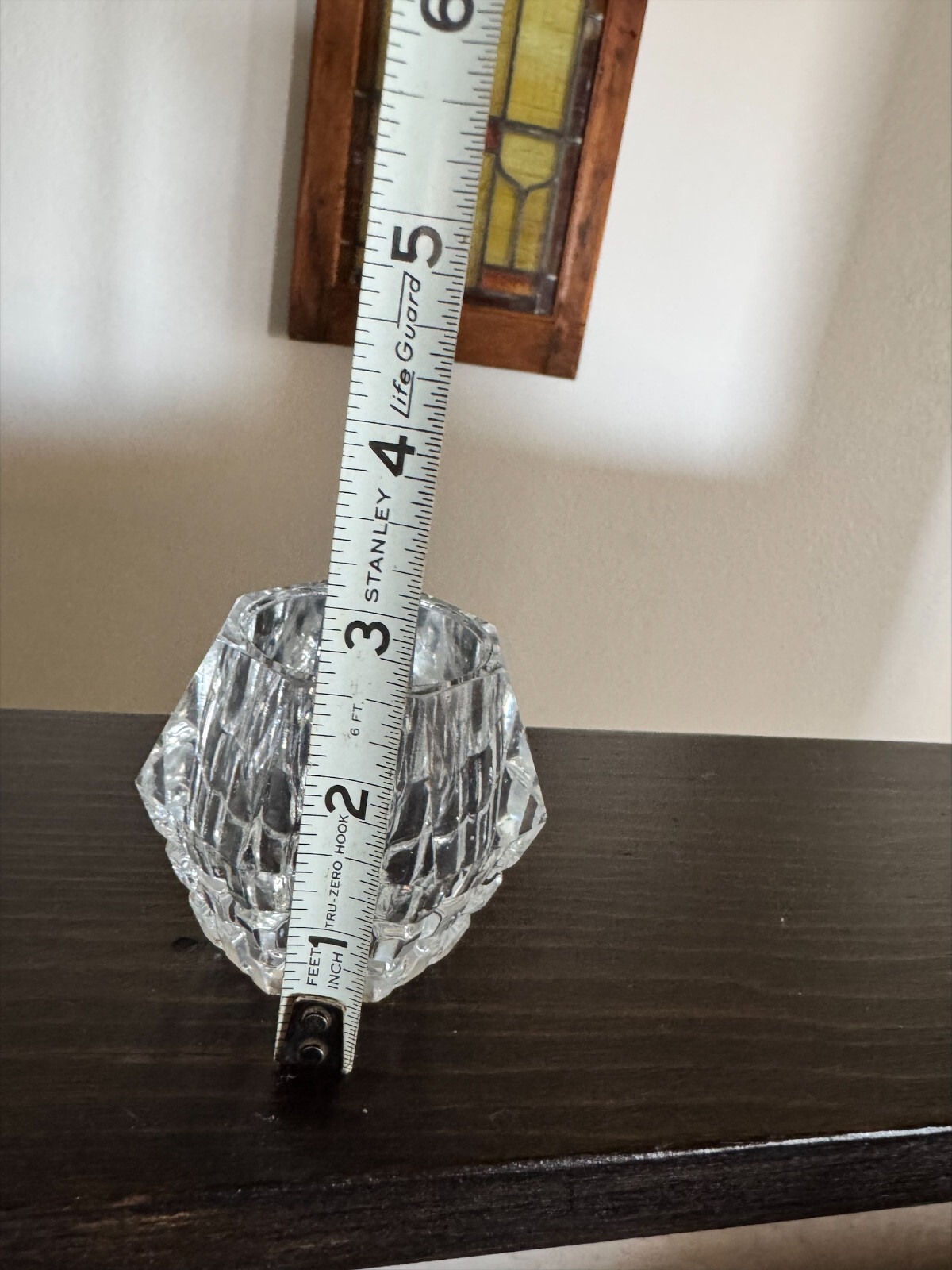 Vintage Faceted Crystal Candle Holder Octagon Cut Tealight Votive Holder 2.5#
