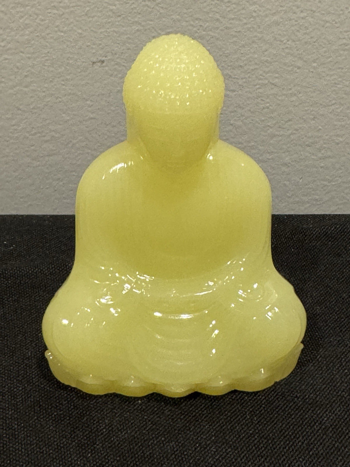 antique PV France uranium Glass Vaseline opaline Glass Buddha 🚨🚨Rare🚨🚨