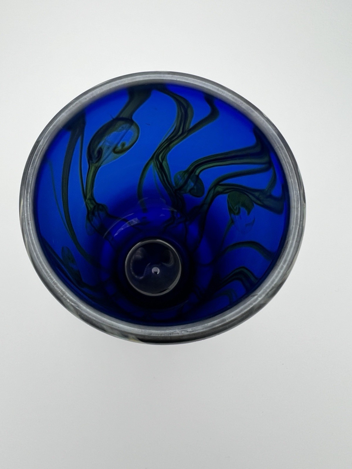 Signed Nick Delmatto Iridescent Art Glass Vase 1981