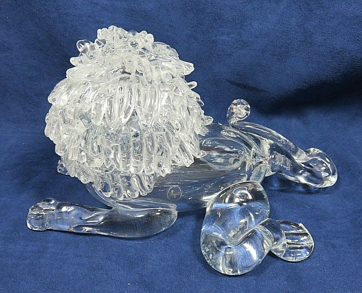Large LION Dog Poodle ~ Czech Bohemian Crystal Glass Figurine