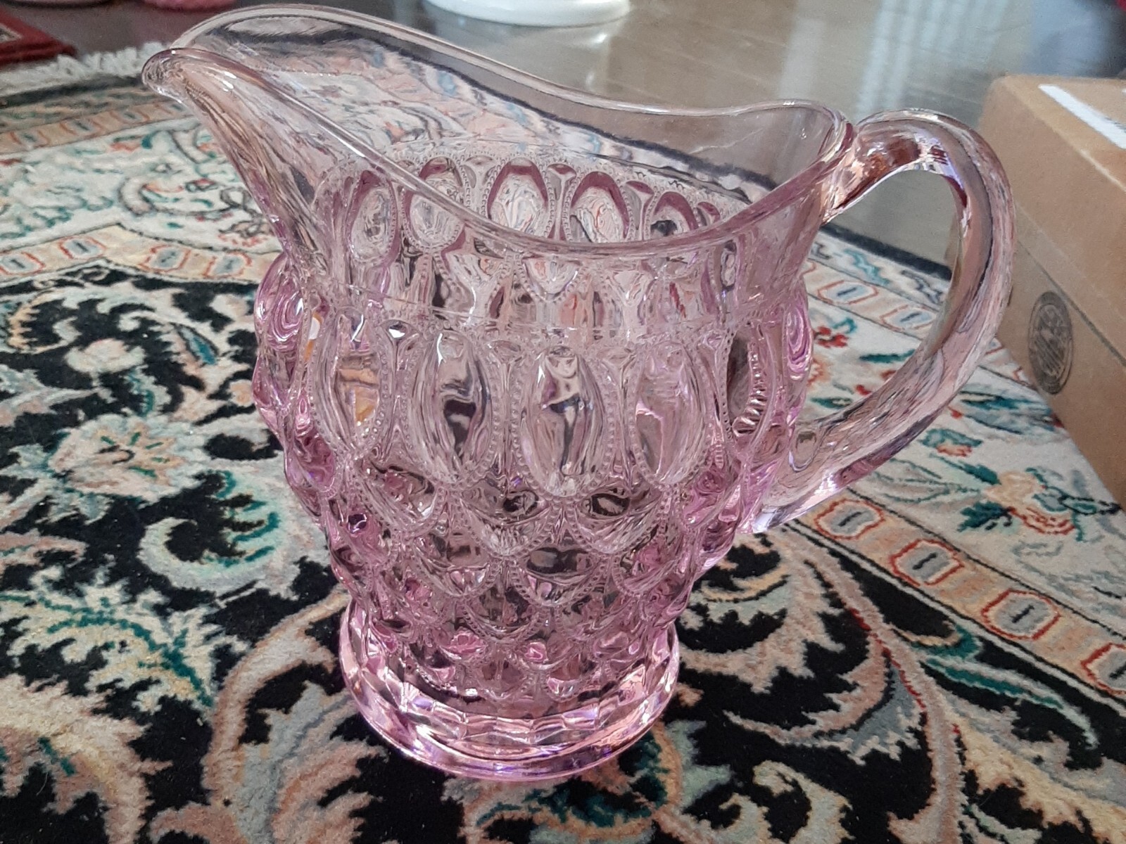 Vintage Mosser Passion Pink Pitcher! ELIZABETH design SPARKLING, GORGEOUS! RARE!