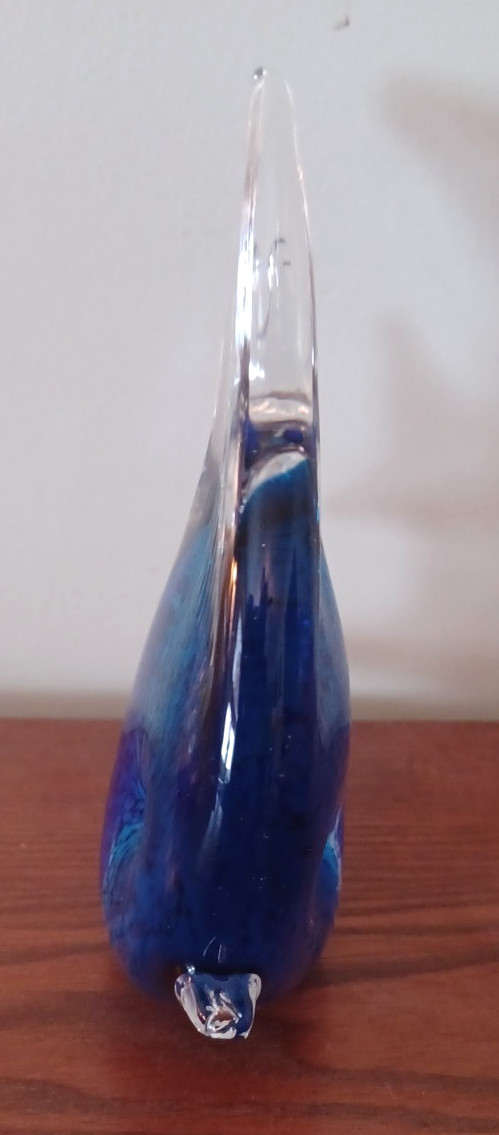 MURANO ANGEL FISH BLOWN GLASS FIGURINE-5″ LONG, 5 3/4″ TALL & 1 1/2″ WIDE