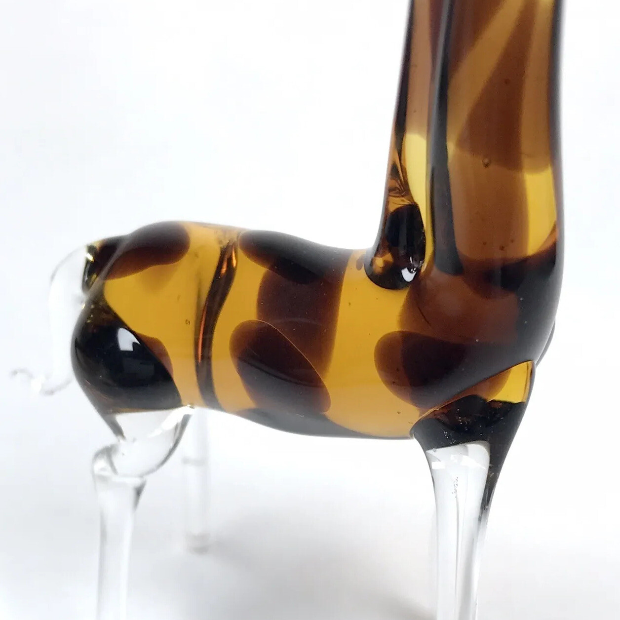Blown Art Glass Giraffe Figurine Safari Zoo Animal Handmade Collectible 4.5”