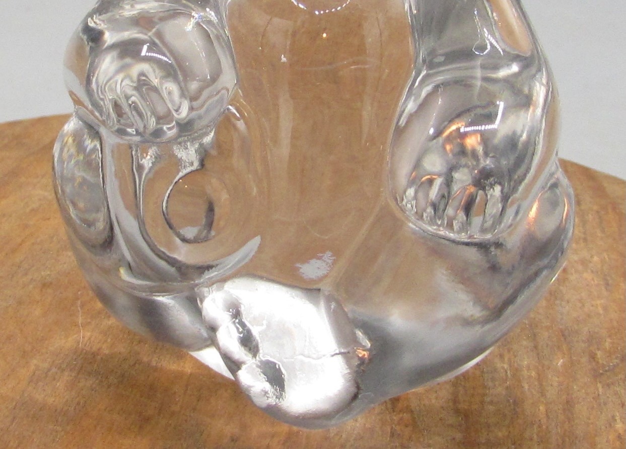 Vintage Fenton? Clear Glass Bear Figurine Paperweight 3 Inches Tall