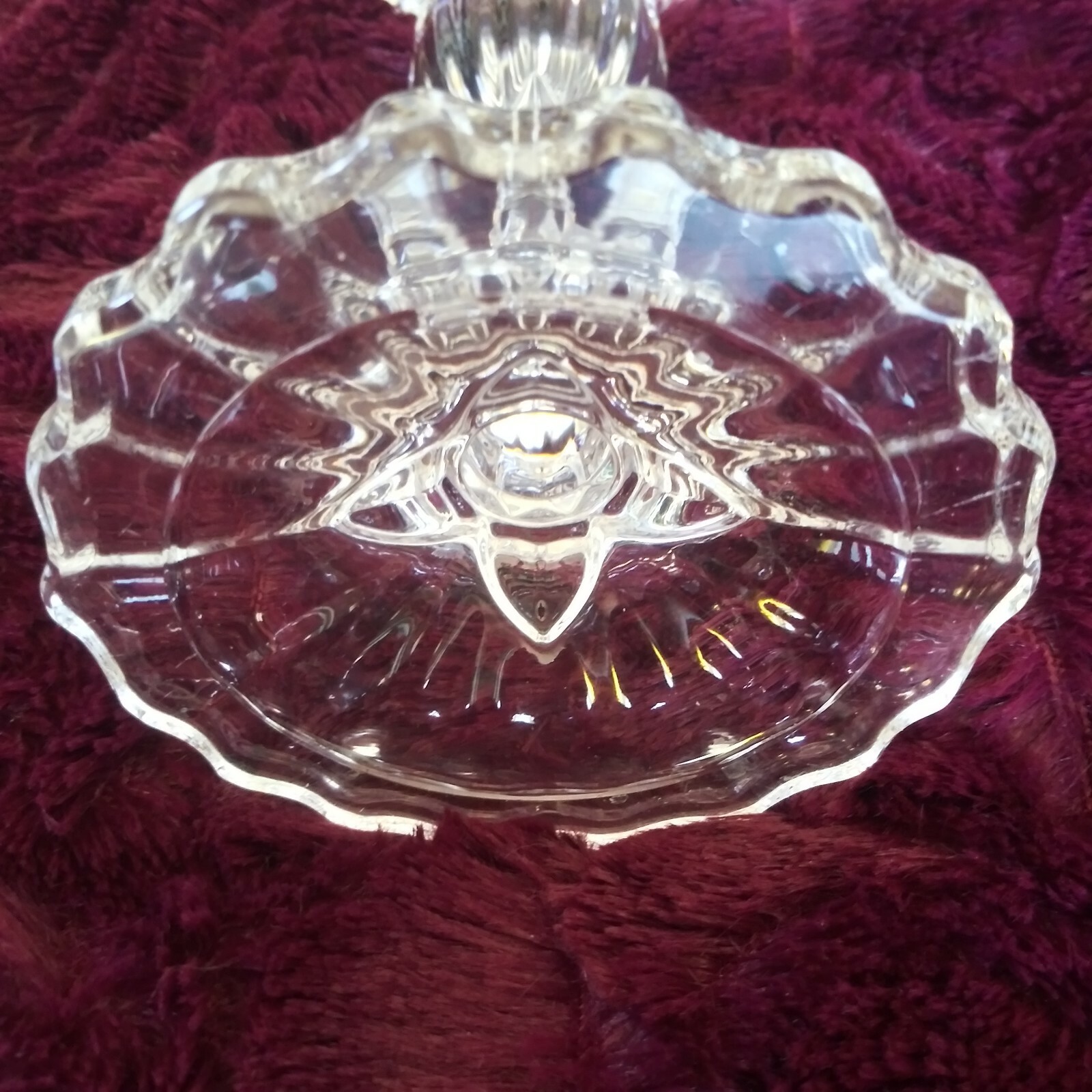 Heavy 8 1/2″ LEAD CRYSTAL CANDLESTICK QUALITY CANDLE HOLDER Holiday