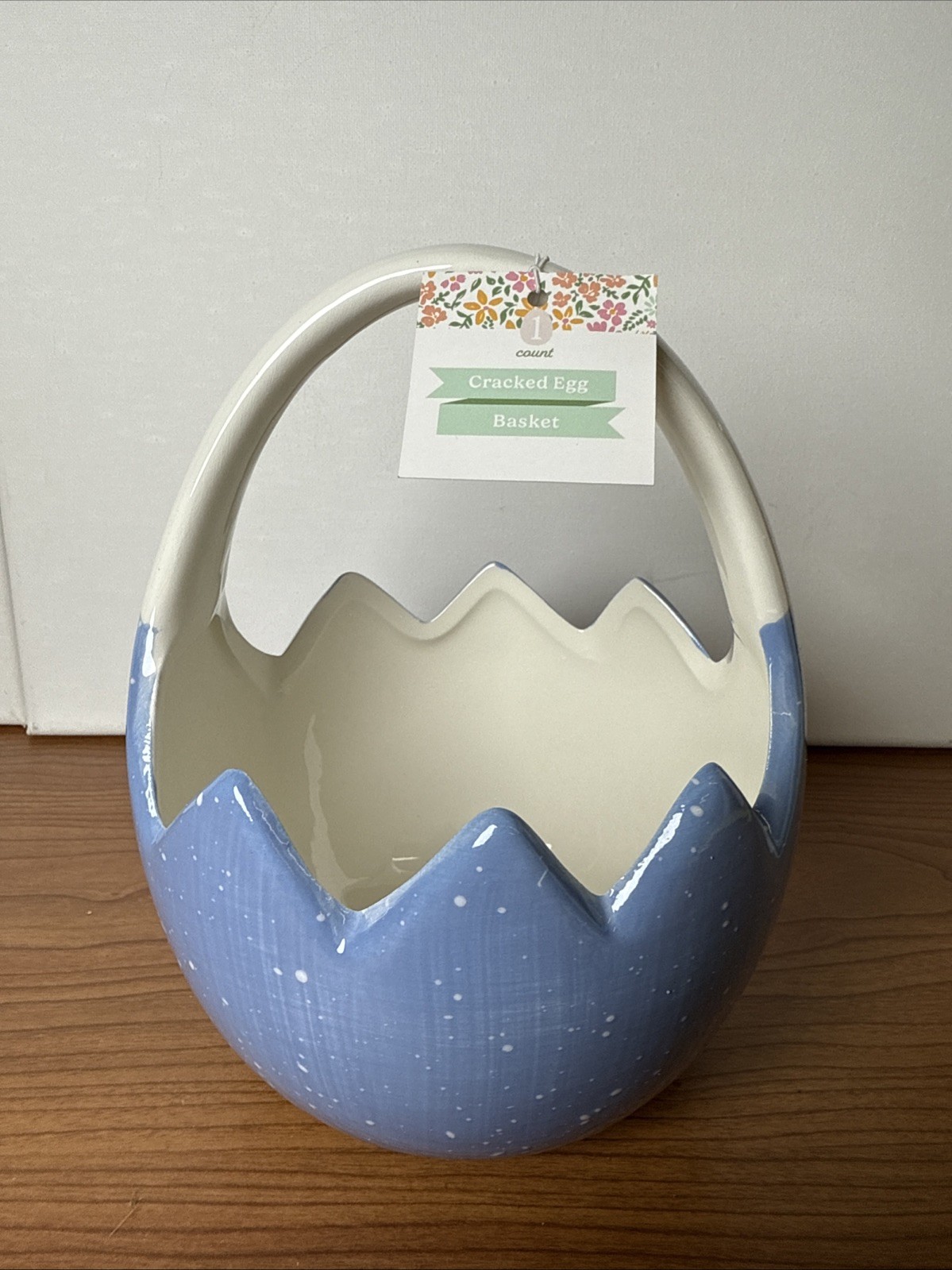 Cracked Egg Basket Ceramic Hand Wash Speckled Decor