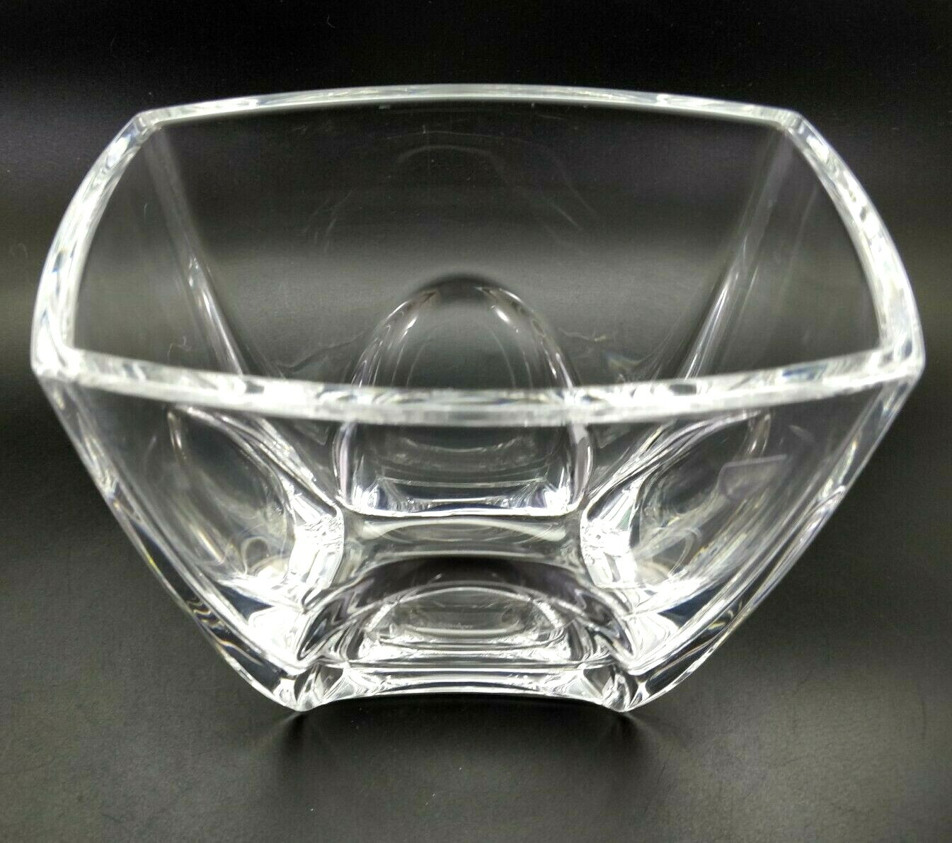 Crystal Square Clear Vase Orrefors Sweden 6.5 in.