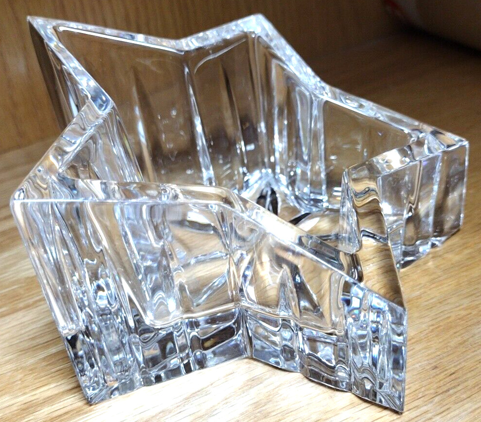 Unique Waterford Crystal “Celebrate the Season” Star Votive Candleholder Dish 5″