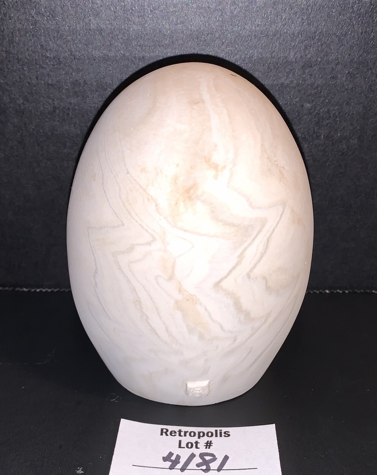 Sandstone or Stone Egg Sculpture Paperweight Marked A