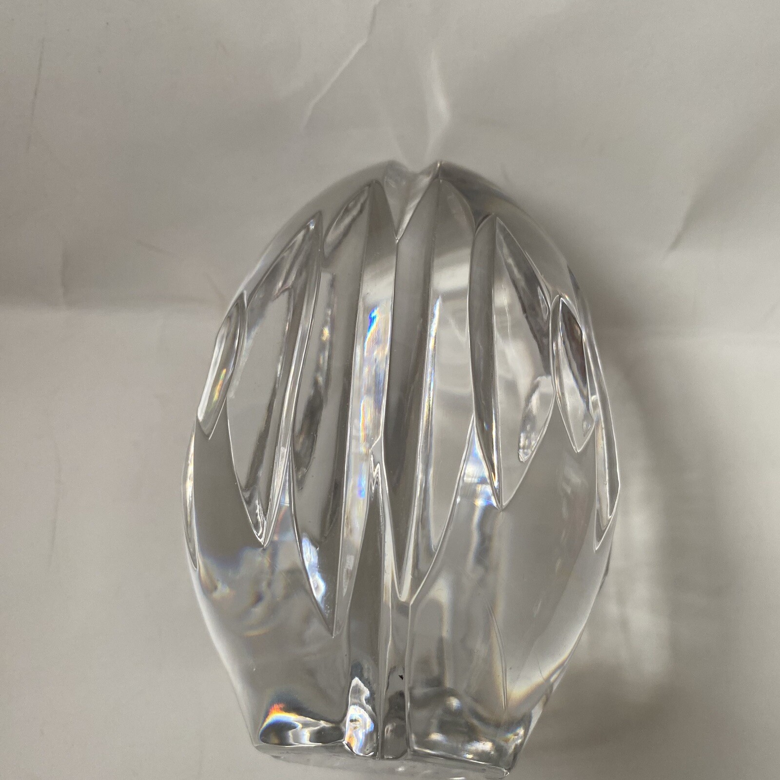 Paperweight Clear Cut Glass Egg Shaped 5 Inches