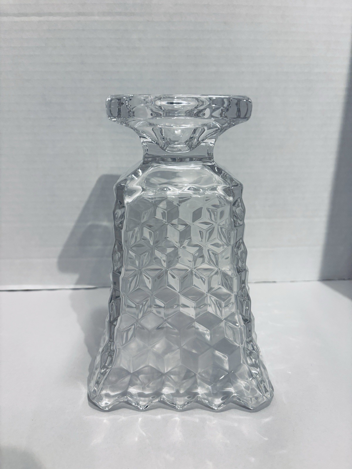 Vintage Fostoria Cubist Whitehall Pedestal Crystal Glass Vase 7.5”