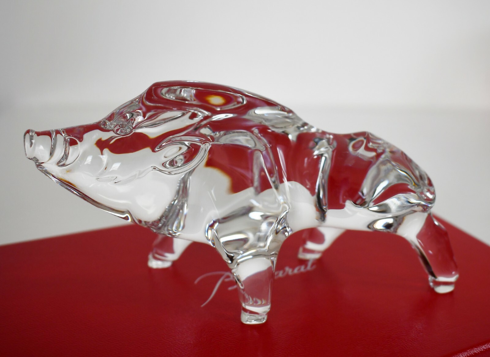 $280 New BACCARAT France Zodiac Crystal BOAR Pig Figurine Ornament Paperweight