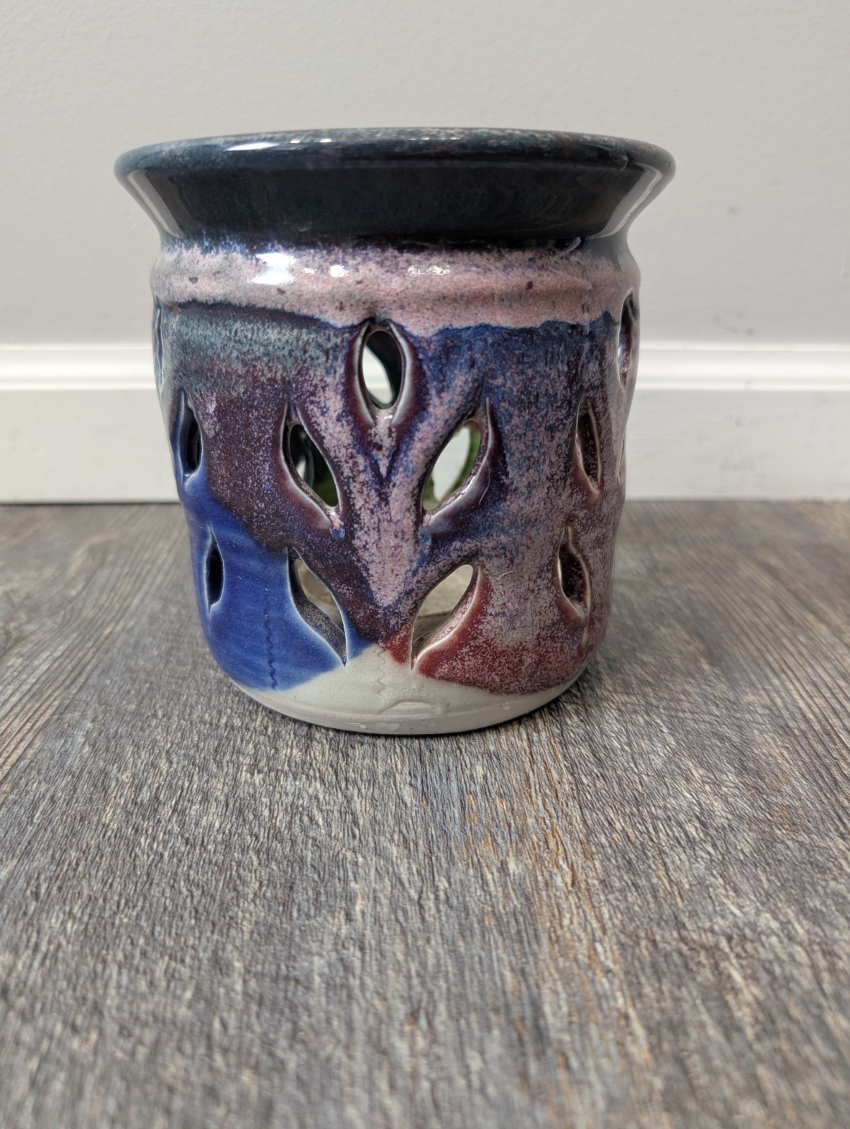 Unbranded Ceramic Pottery Candle Holder Multicolor Handmade