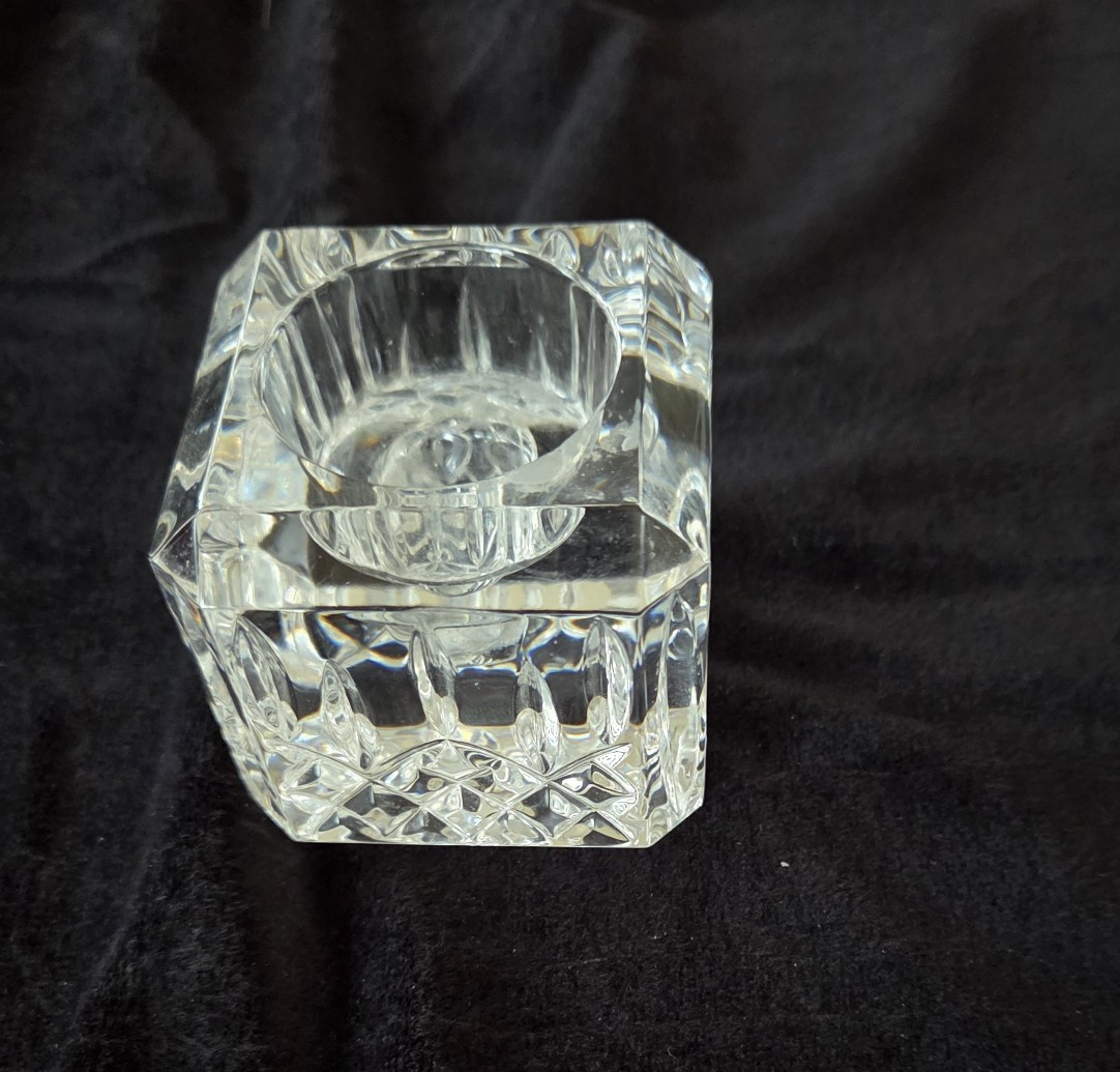 WATERFORD LISMORE SQUARE CUBE CRYSTAL VOTIVE CANDLE HOLDER