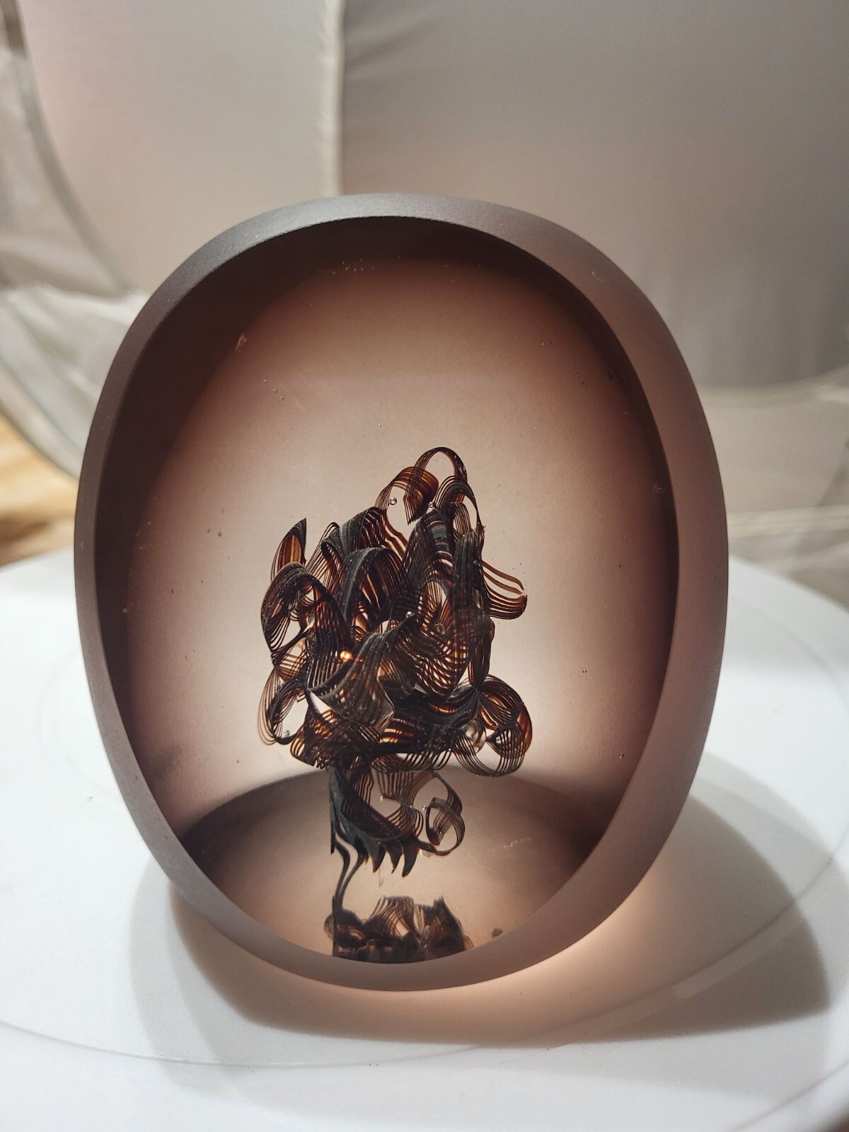 Signed Vanderlaan 10/83 FACETED MAGNUM PAPERWEIGHT Frosted – LOVELY 4in” -READ