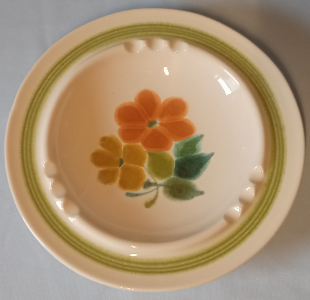 Franciscan Floral Earthenware 8” Footed Ashtray
