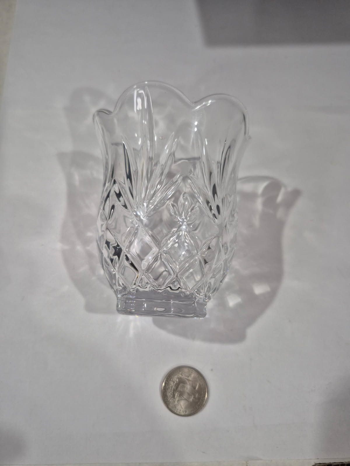 St George Crystal Vase/Hurricane Candle Holder 24% Fine Lead Crystal C