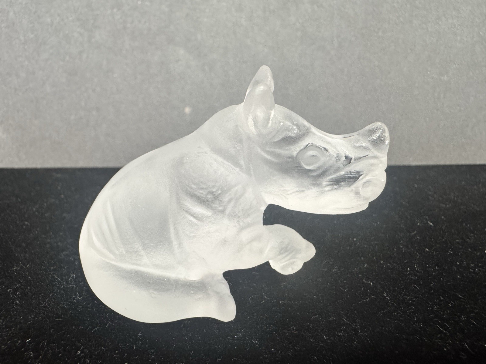 Daum Crystal Pate De Verre Mini Rhinoceros Retail $320 Adorable And Perfect