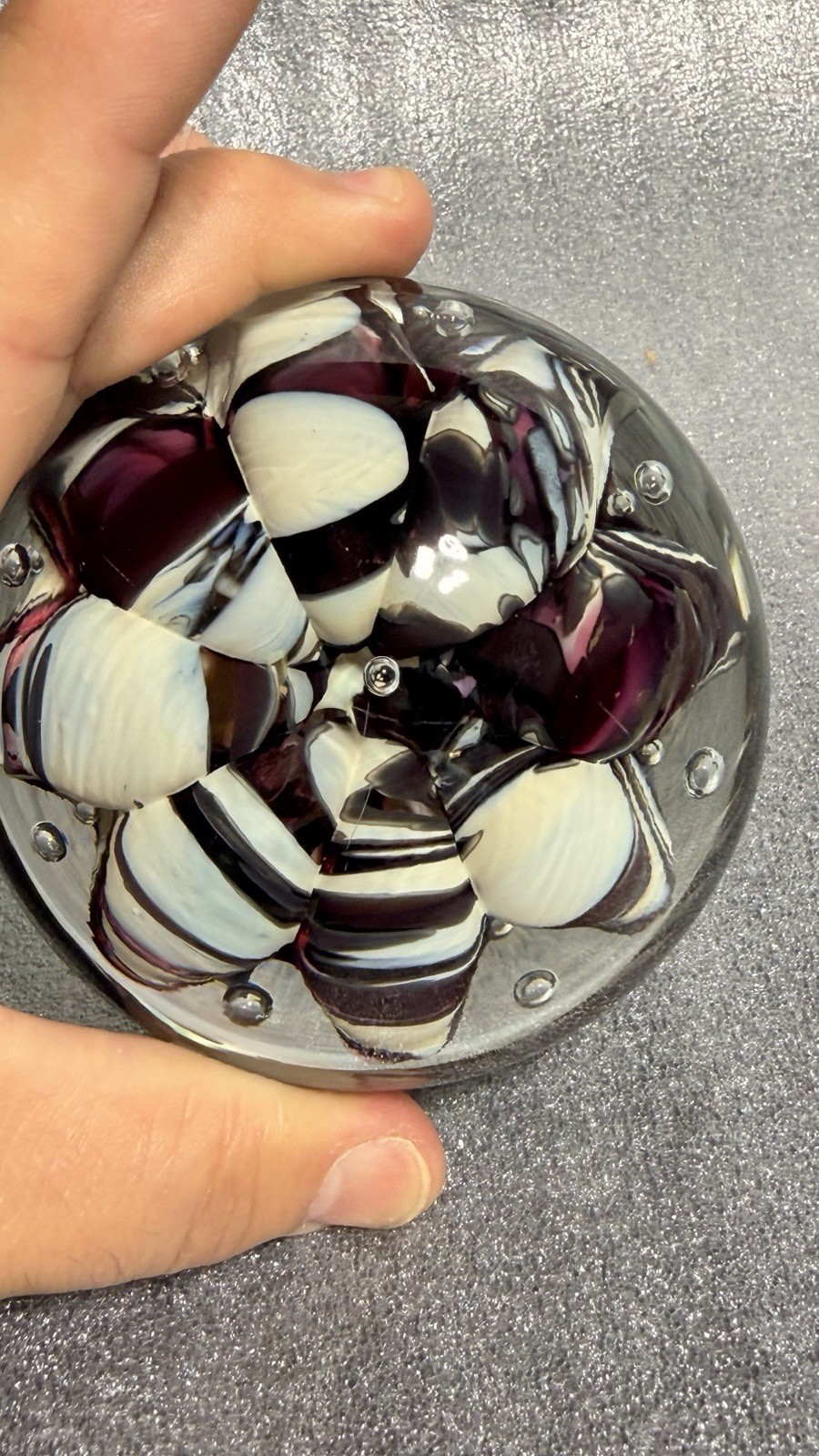 Hand Blown Glass Paperweight By American Artist ￼Monte Dunlavy