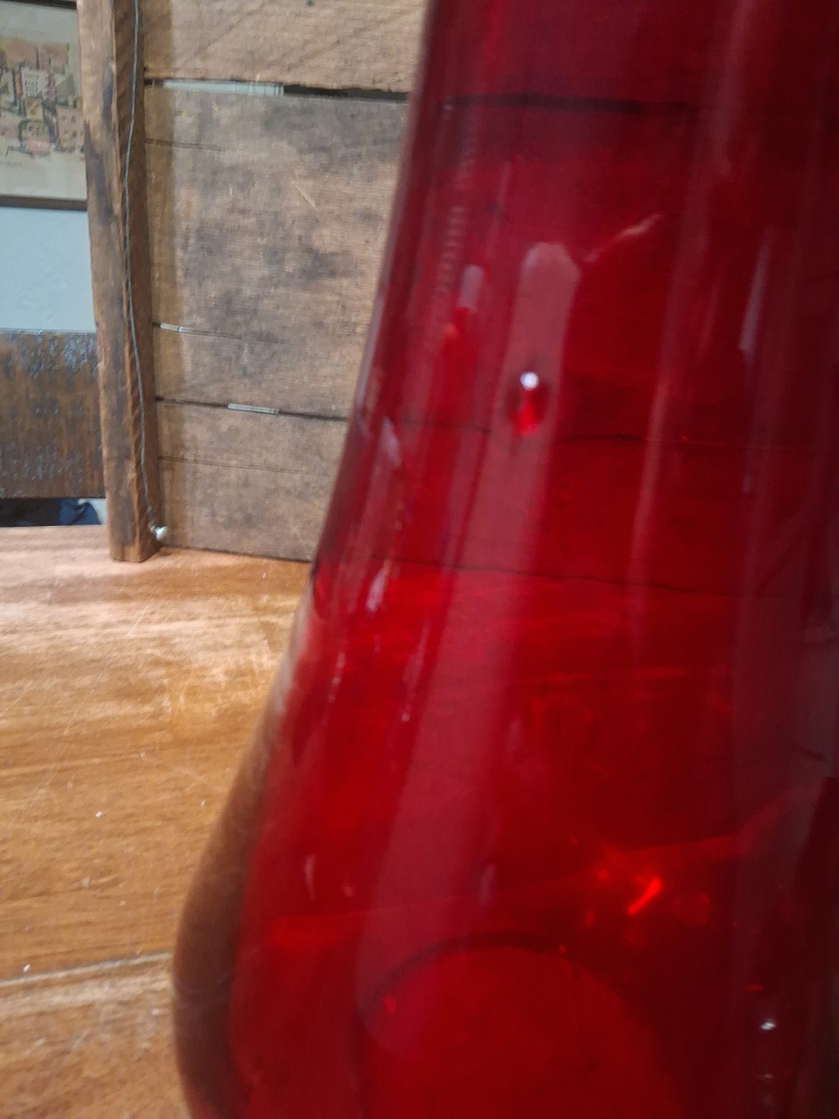 Vintage Large LE Smith 25″ Red Glass Swung Vase