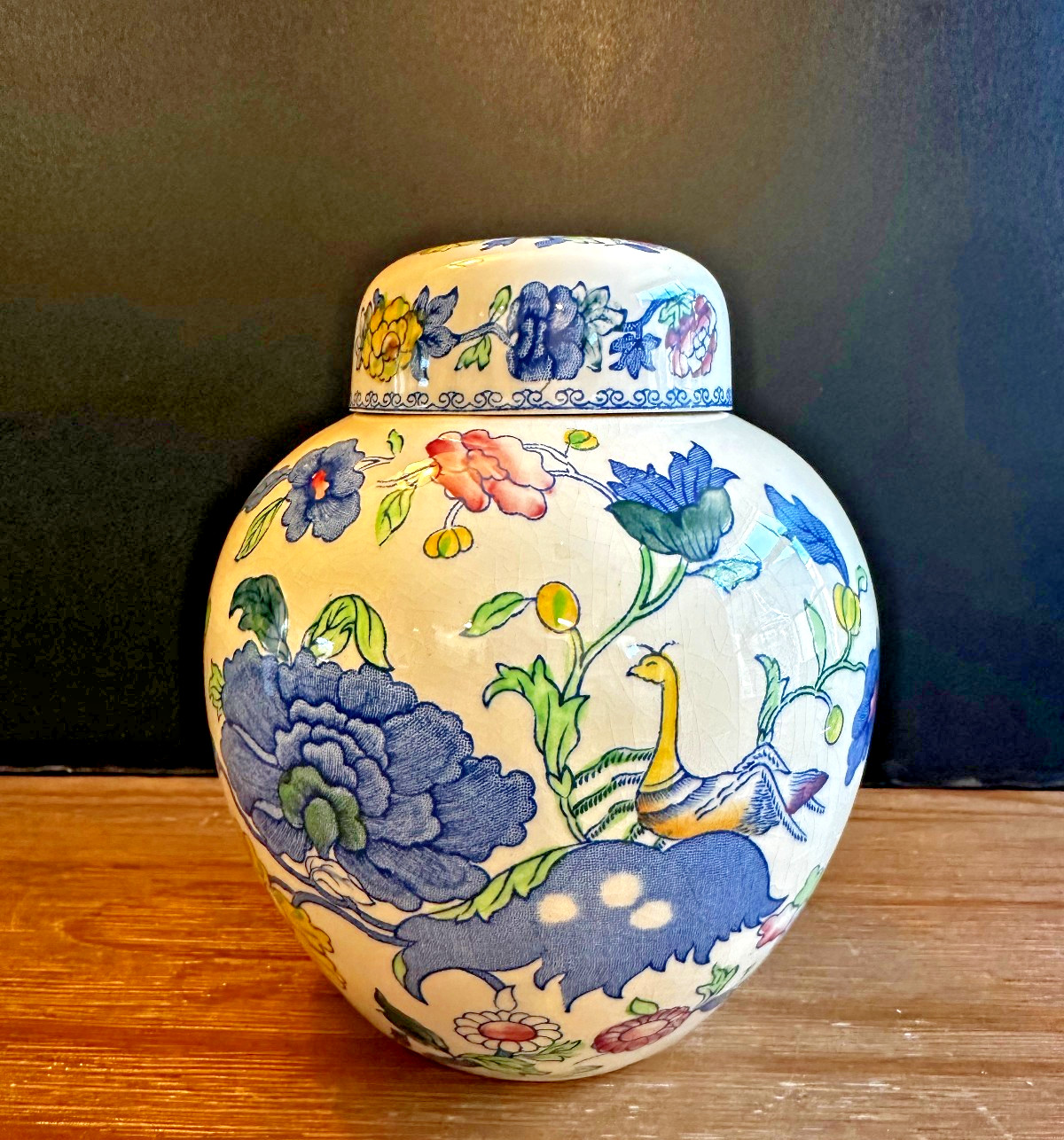 Vintage Masons Ironstone China “Regency” Ginger Jar Chinoiserie England